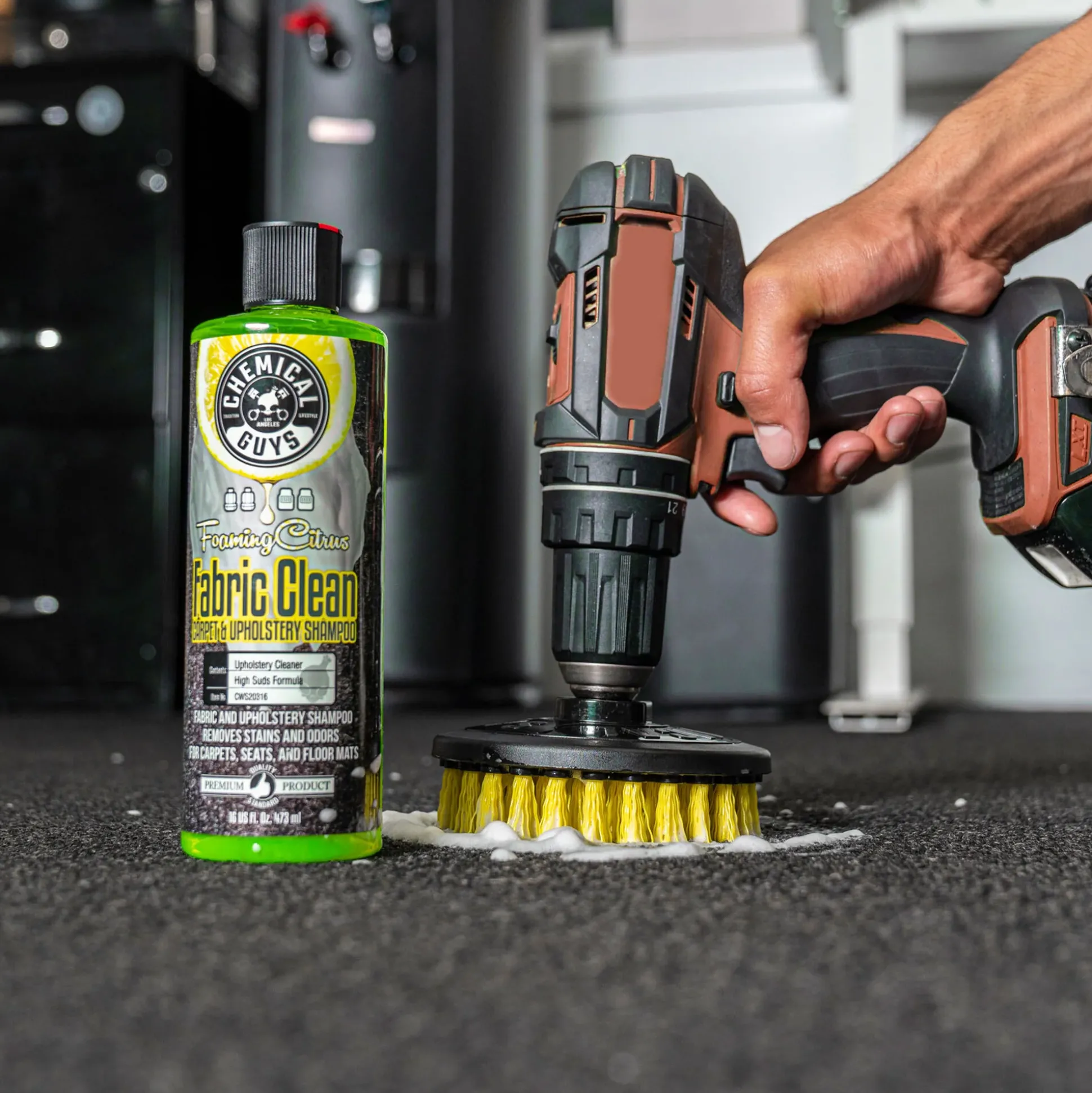 Chemical Guys Spinner Carpet Drill Brush, Medium Duty