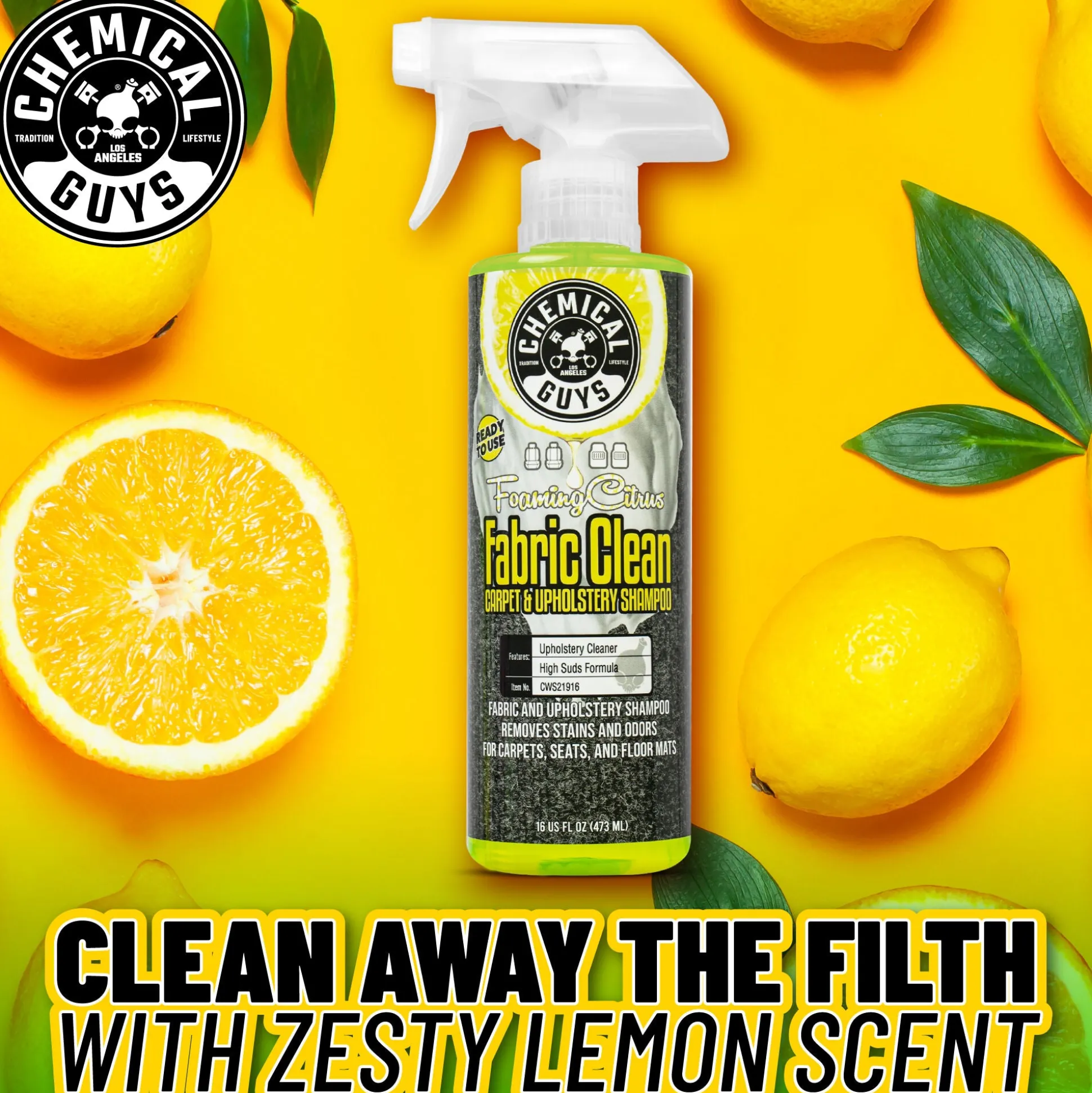 Foaming Citrus Fabric Clean Carpet & Upholstery Shampoo