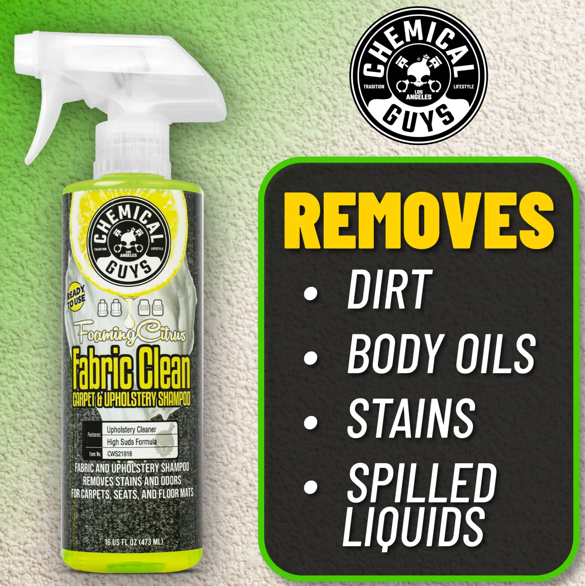 Foaming Citrus Fabric Clean Carpet & Upholstery Shampoo