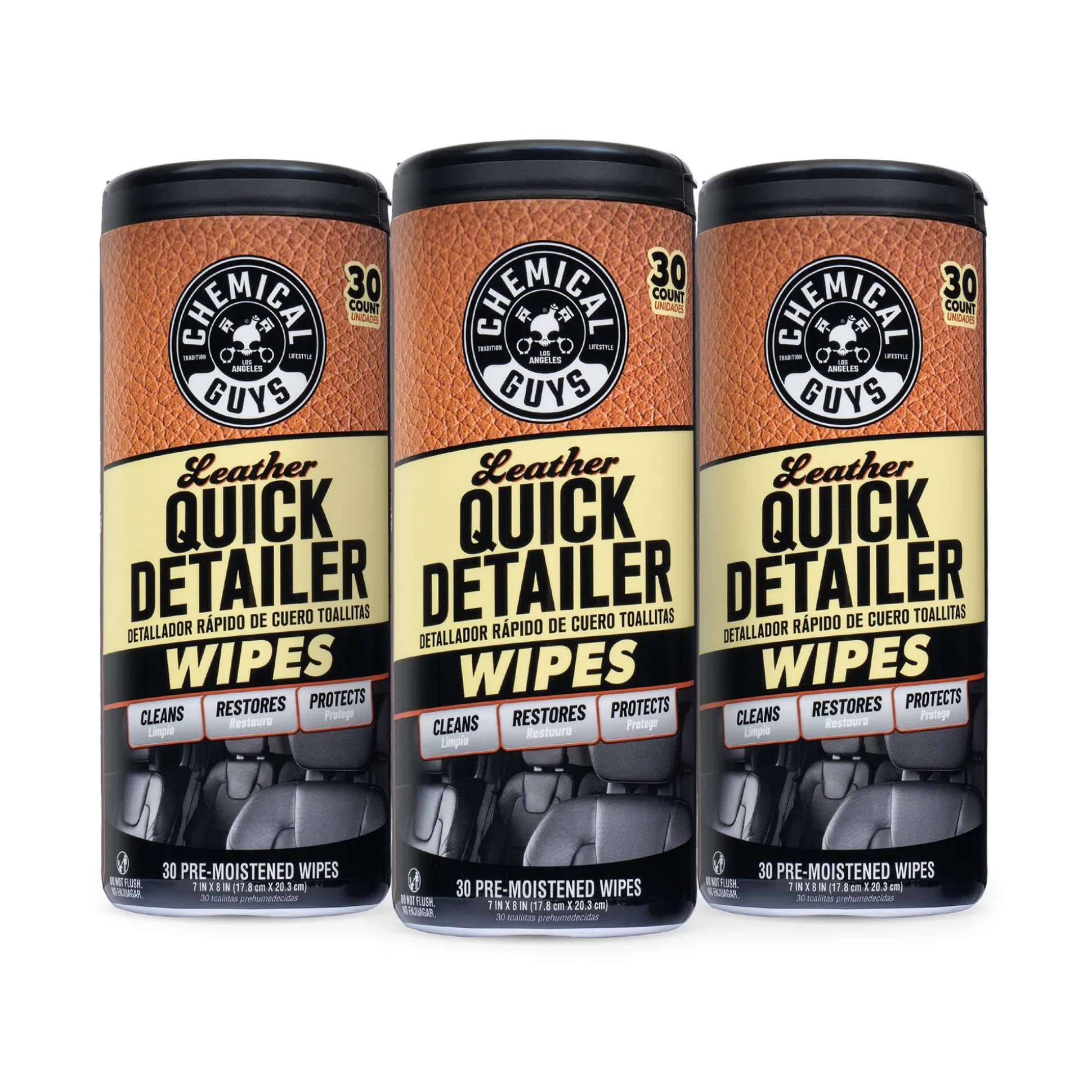 Leather Quick Detailer Wipes 3-Pack Kit
