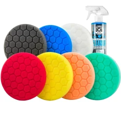 Wax & Polish 6.5" Buffing Pad Variety Pack w/Polishing Pad Cleaner